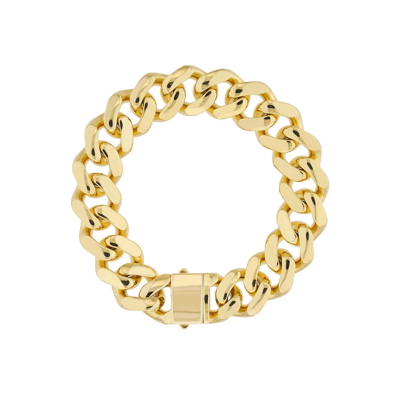 14K Gold 17.80MM Miami Cuban Chain Bracelet