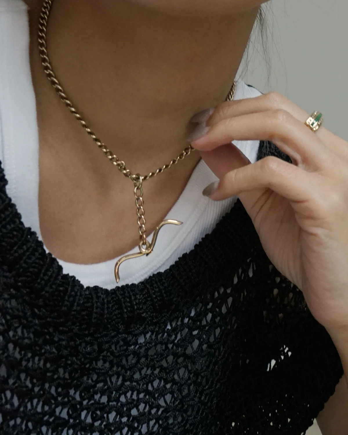 14k Gold Watch Chain Choker Necklace