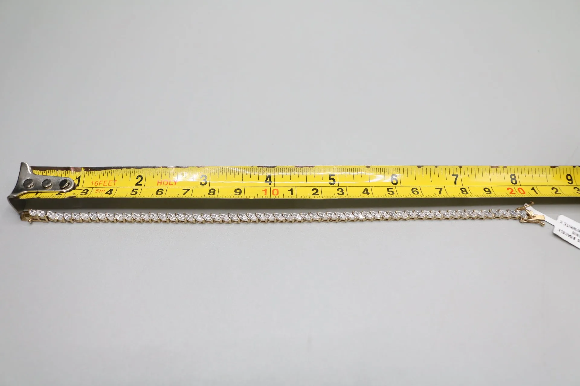 14K Yellow Gold Tennis Bracelet W/ Cubic Zirconia (Size 8)