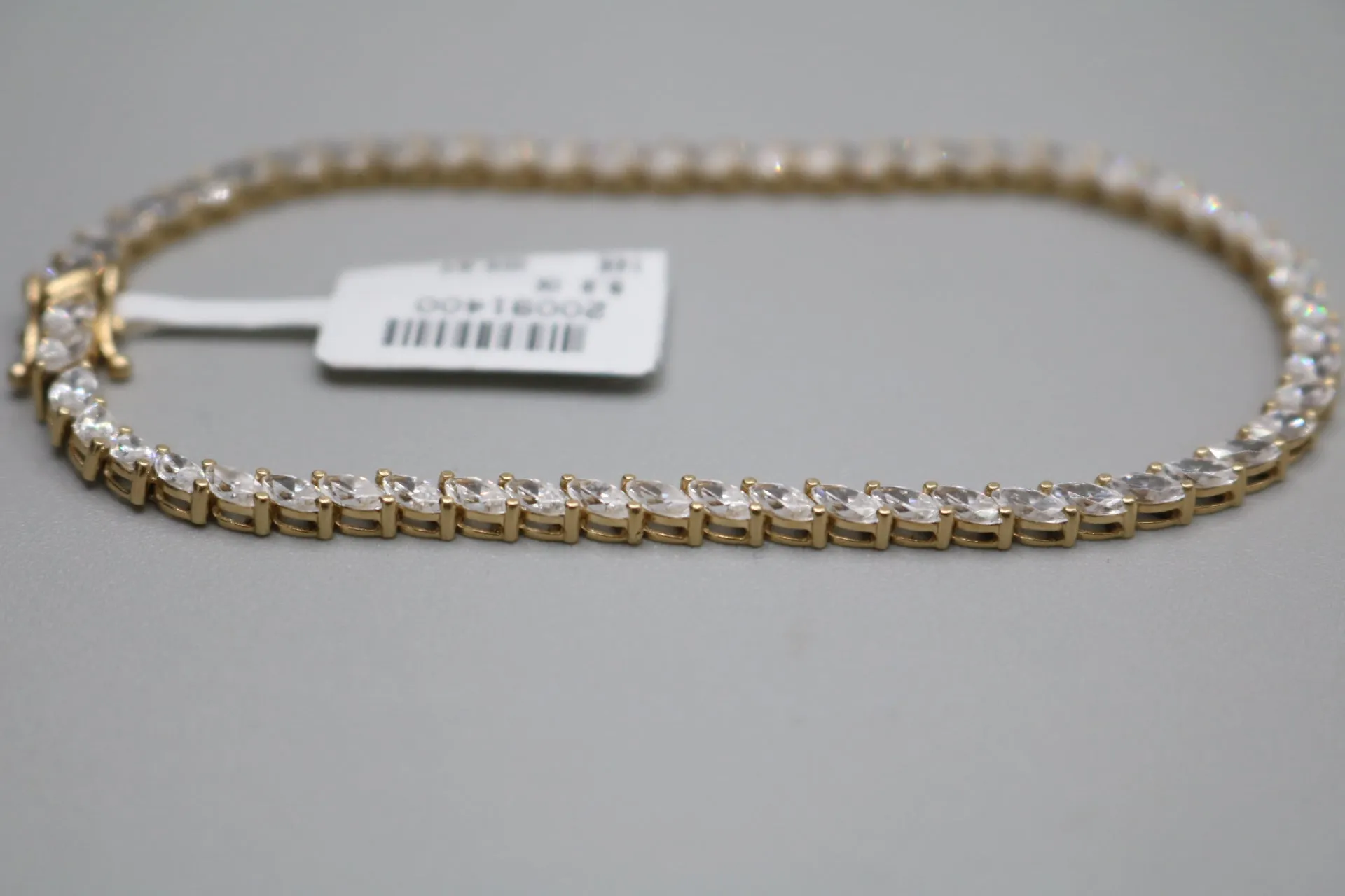 14K Yellow Gold Tennis Bracelet W/ Cubic Zirconia (Size 8)