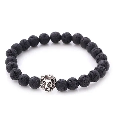 17KM 4 Colors Vintage Beads Buddha Bracelet Pulseiras Masculinas Natural Stone Lion Bracelet Women pulseras Mens Bracelets