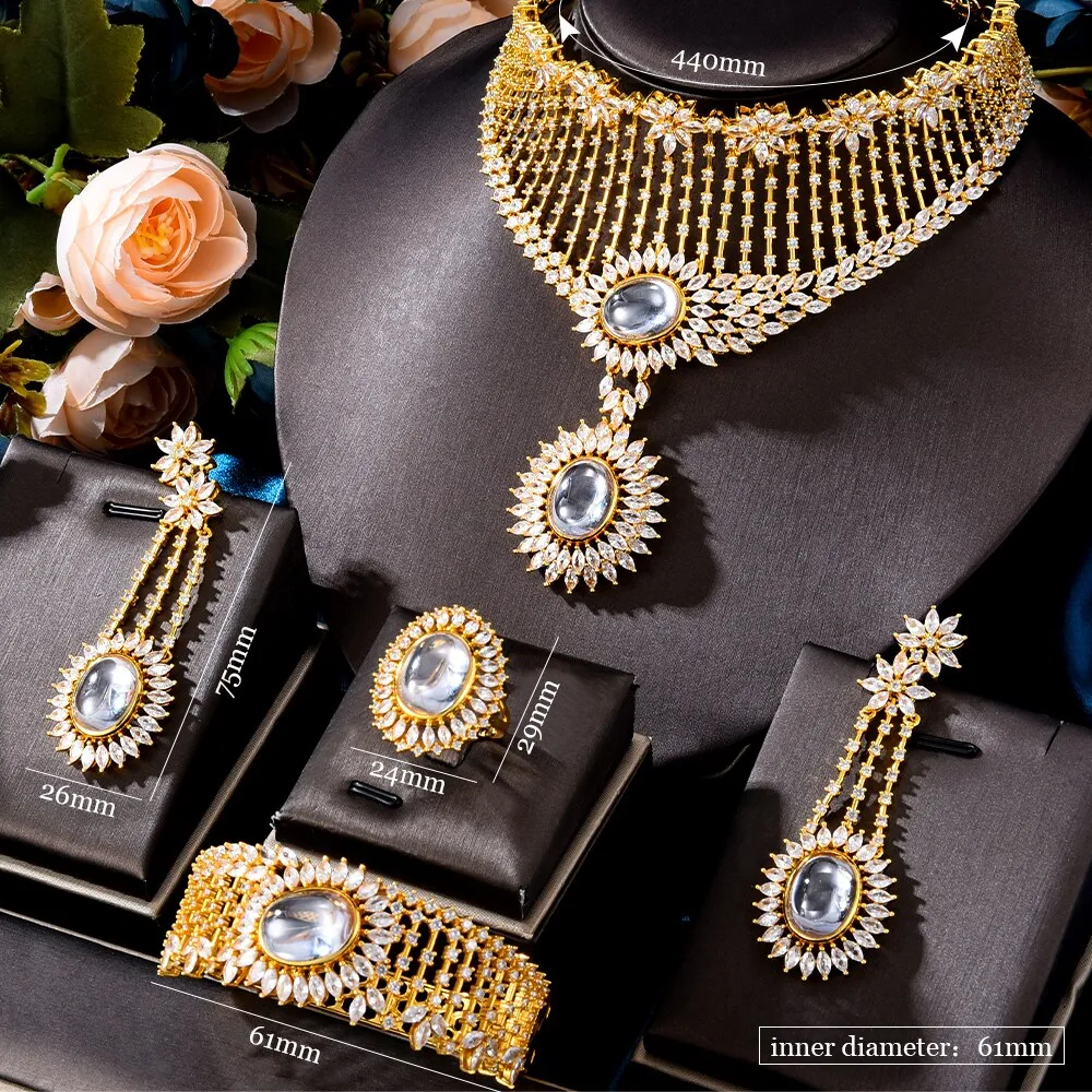 4PCS Real Coral Pink Jewelry Set