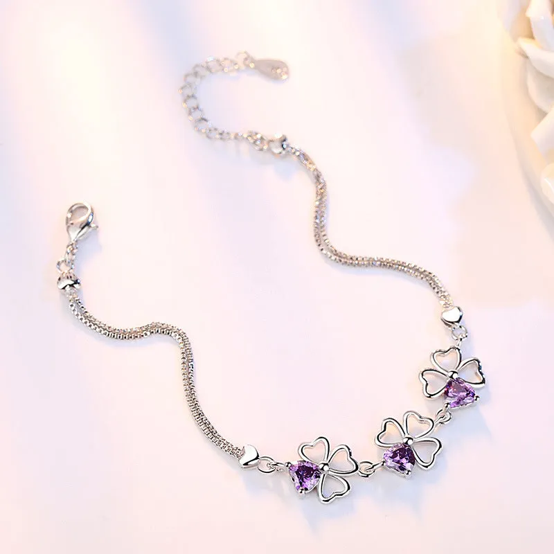 Amethyst Heart-shaped Hand Jewelry For Ladies