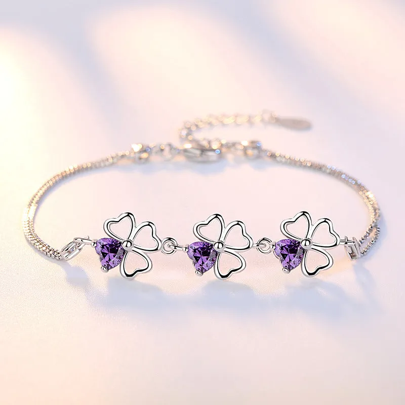 Amethyst Heart-shaped Hand Jewelry For Ladies