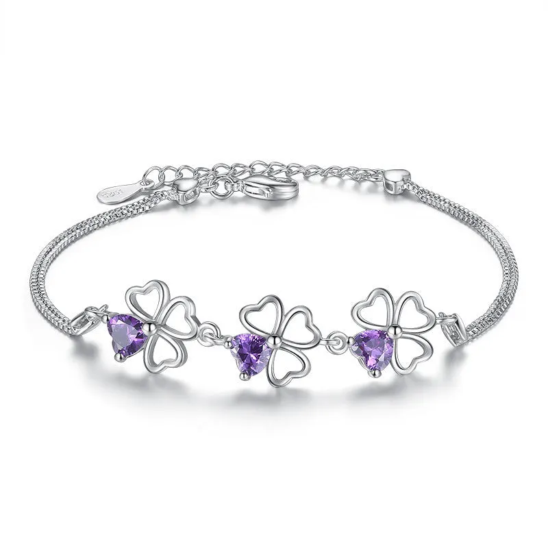 Amethyst Heart-shaped Hand Jewelry For Ladies
