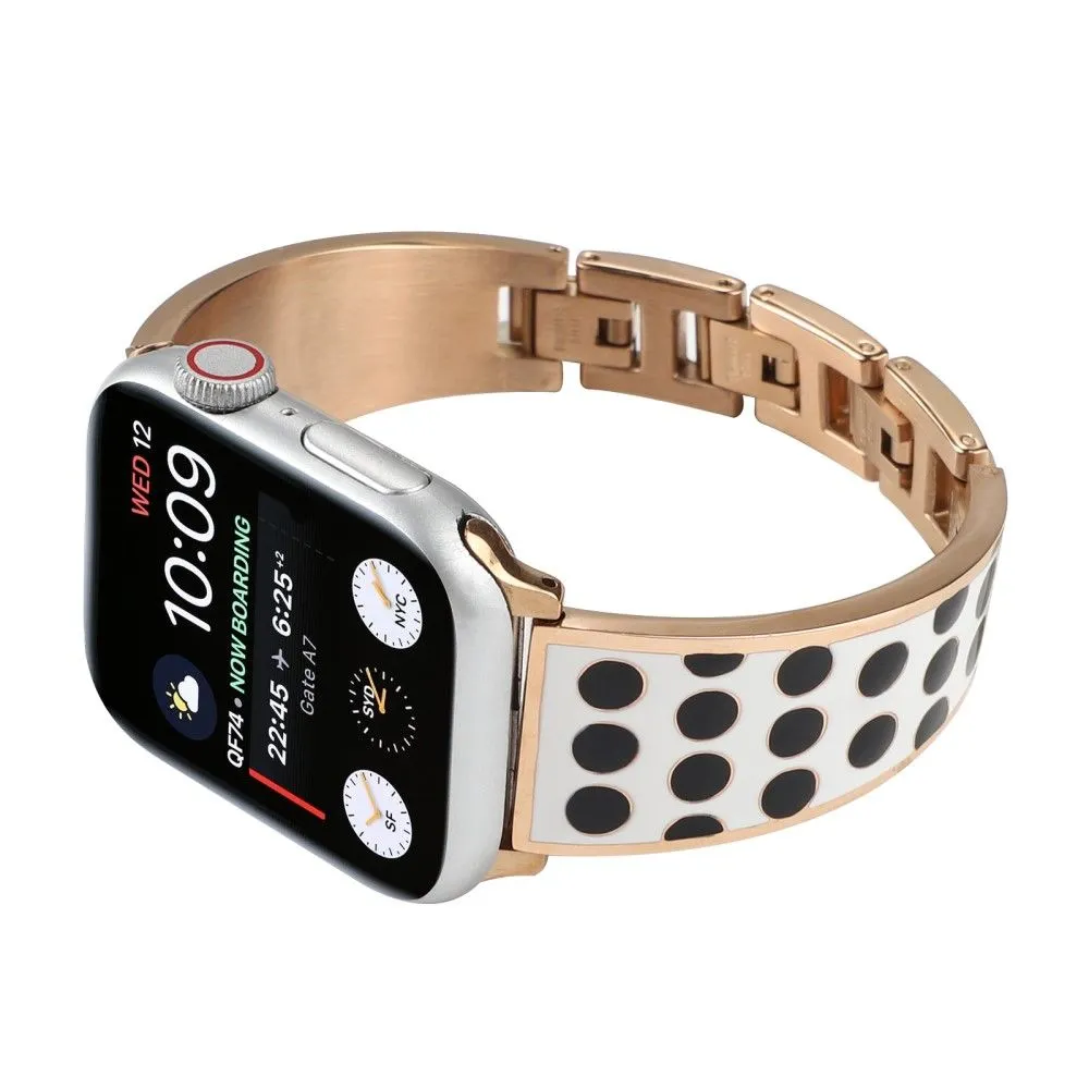 Apple Watch (45mm) chain splicing stainless steel watch strap - Black Spot