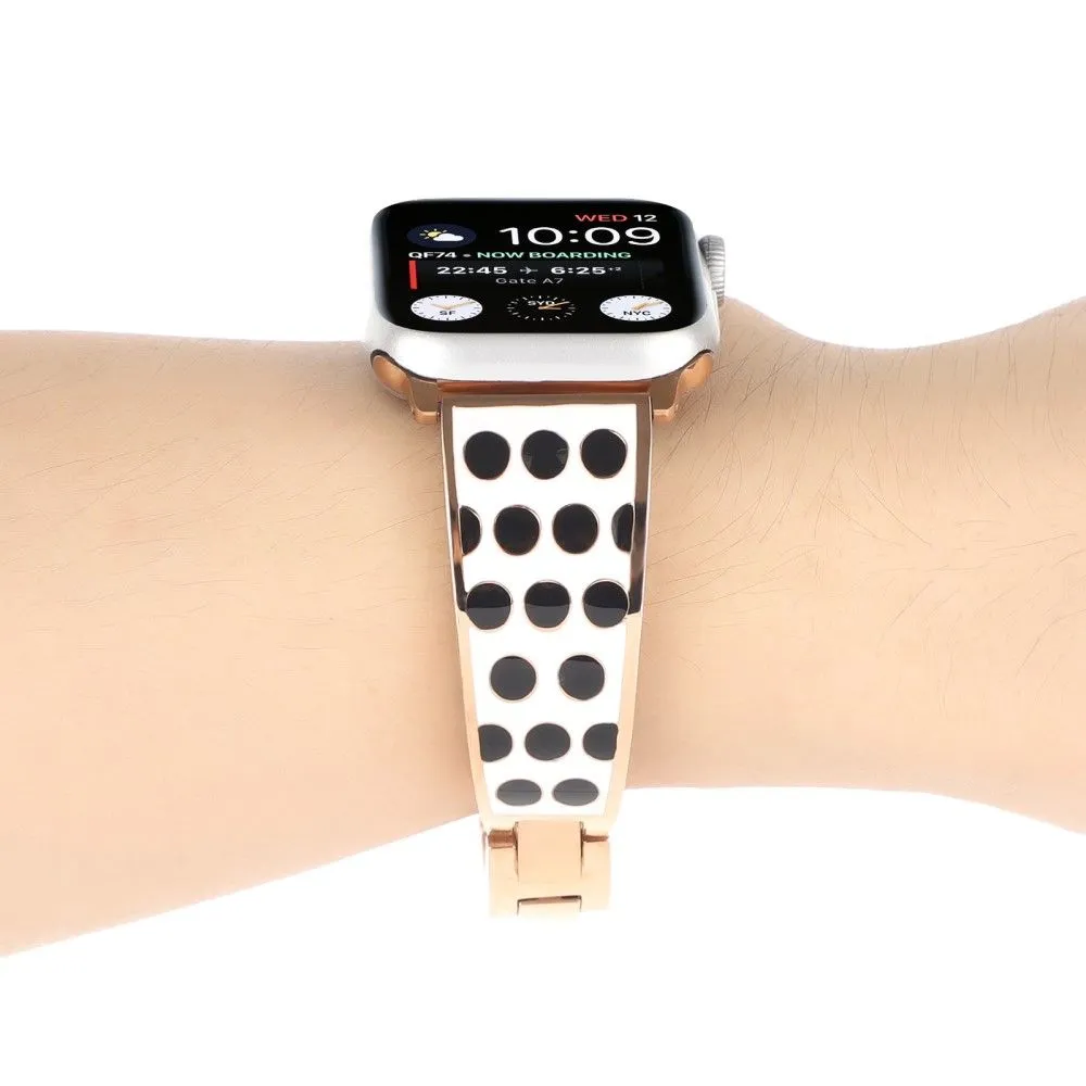 Apple Watch (45mm) chain splicing stainless steel watch strap - Black Spot