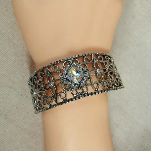 Bangle Cuff  Bracelet Rhinestone Accent
