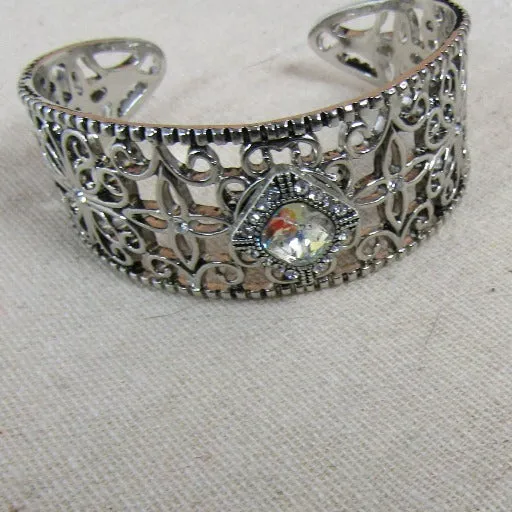 Bangle Cuff  Bracelet Rhinestone Accent