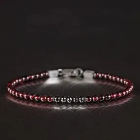 Black Diamond - Red Garnet Bracelet I (4mm)