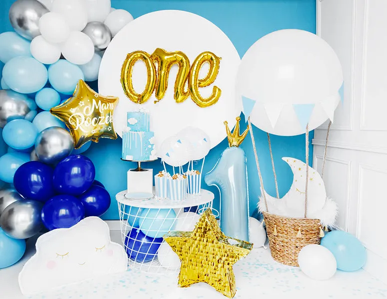 Blue One Crown Balloon