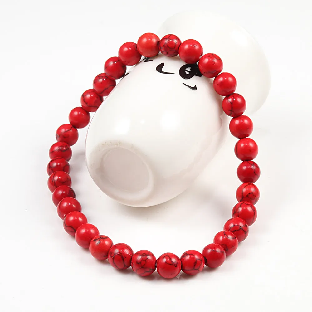 Buddha Pearl Bracelet 6mm Picture Stone White