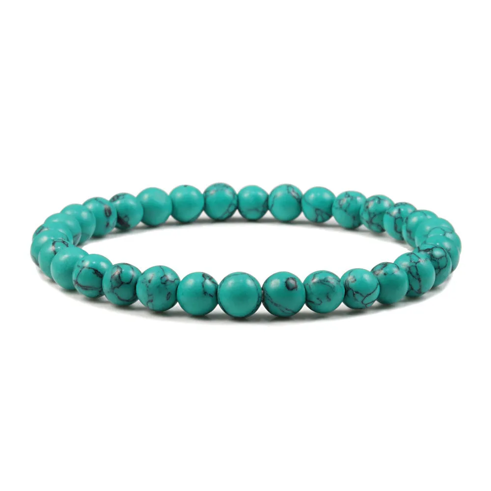 Buddha Pearl Bracelet 6mm Picture Stone White
