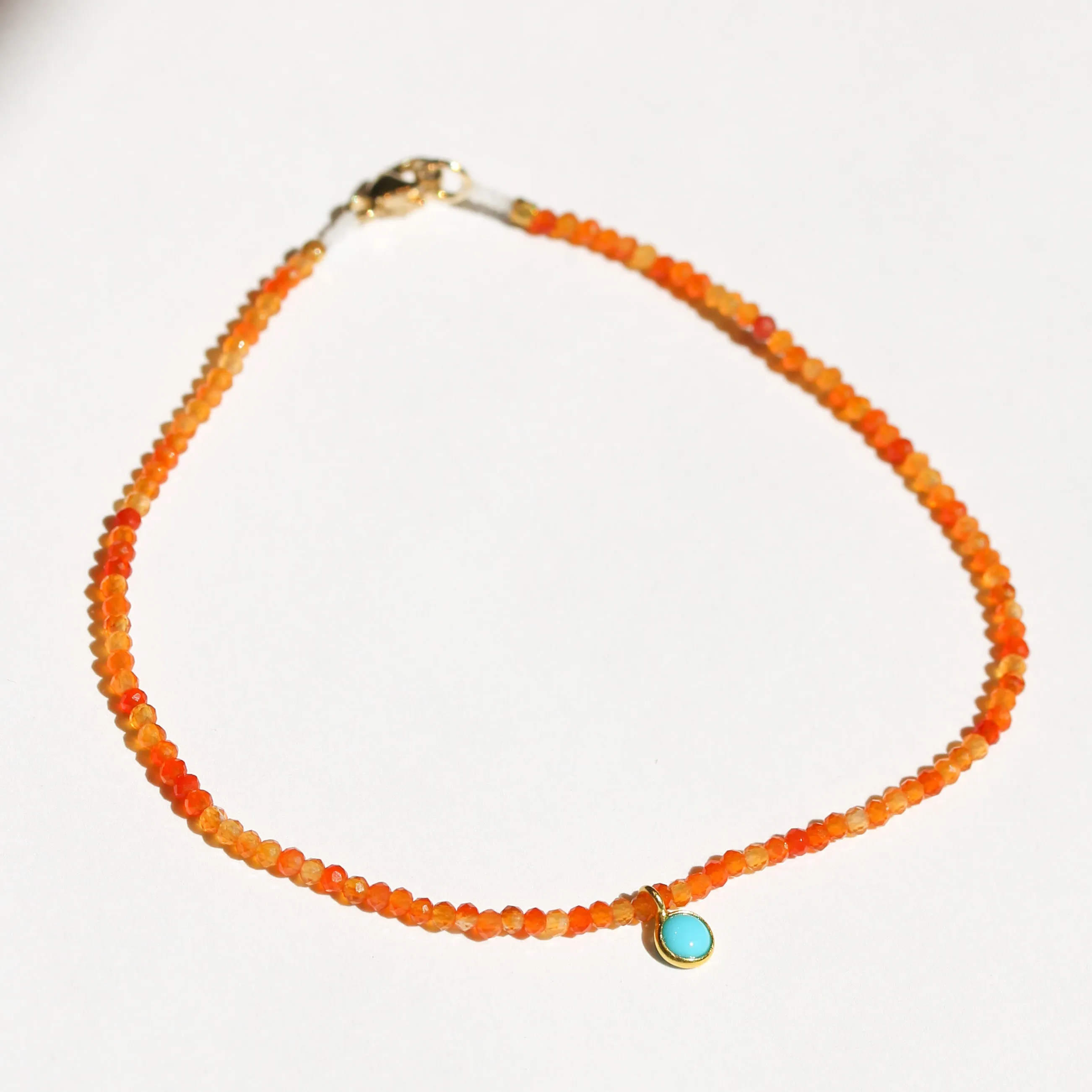 Carnelian   Turquoise Charm Bracelet