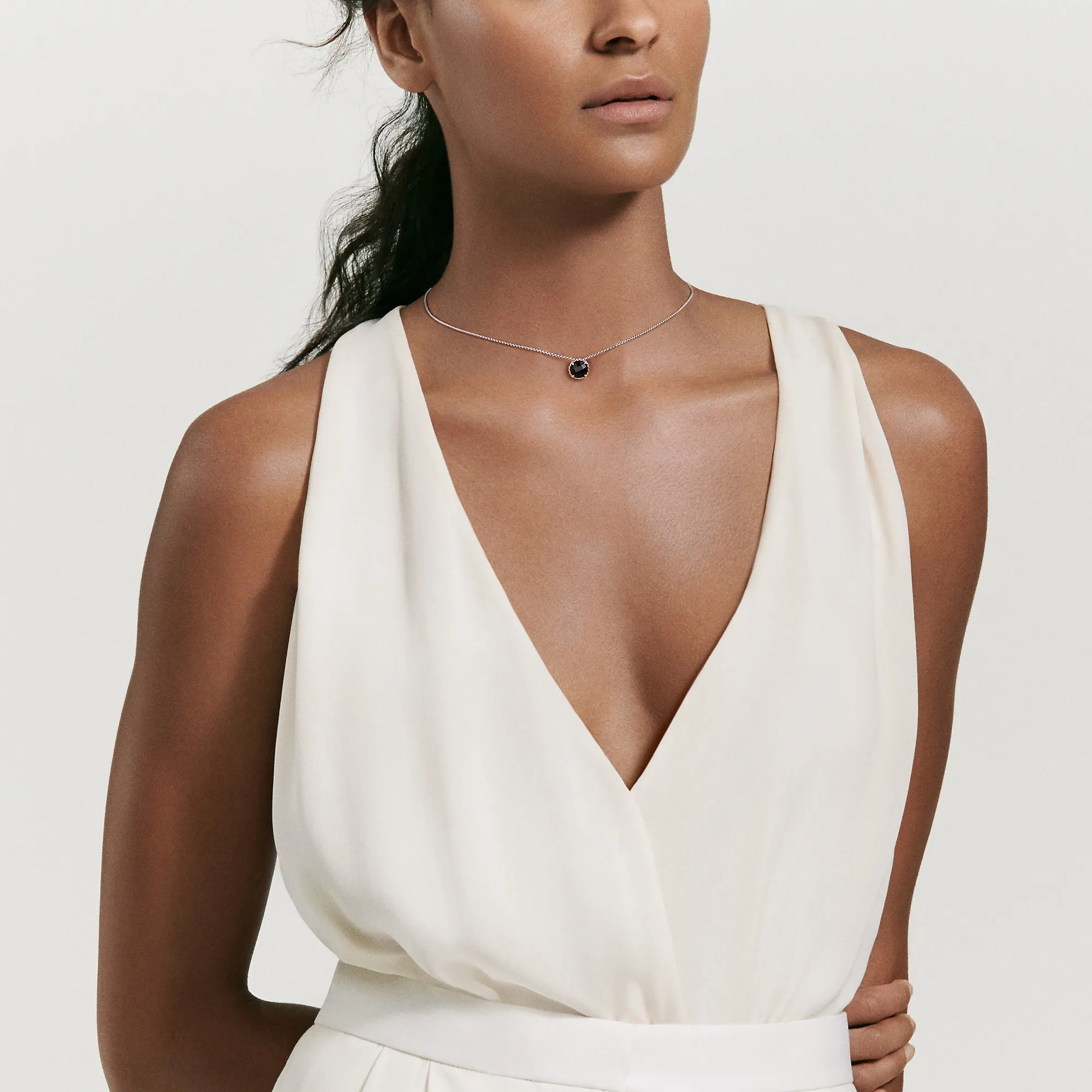 Châtelaine® Pendant Necklace with Black Onyx, 17" Length