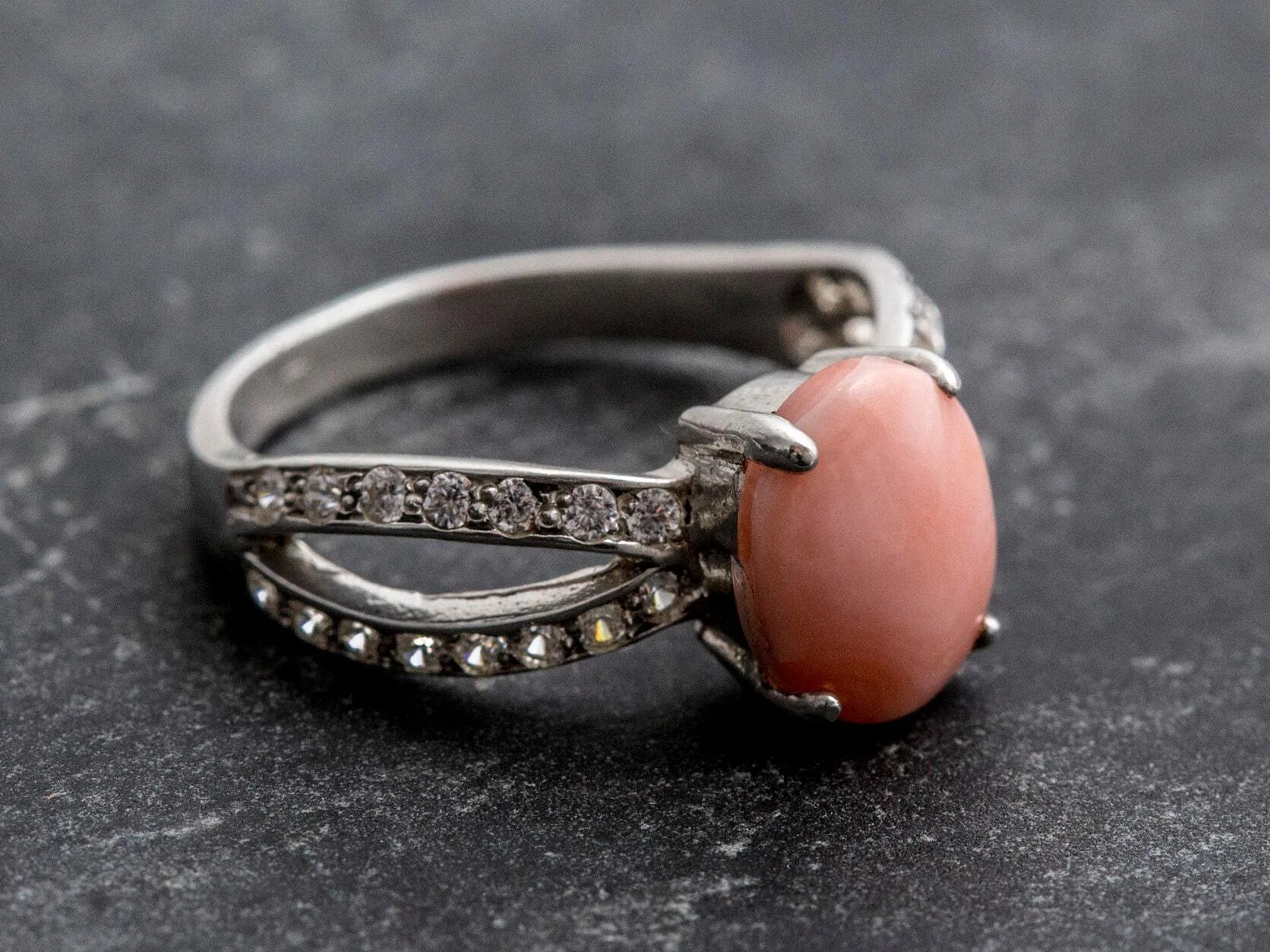 Coral Ring - Pink Promise Ring - Classy Vintage Ring