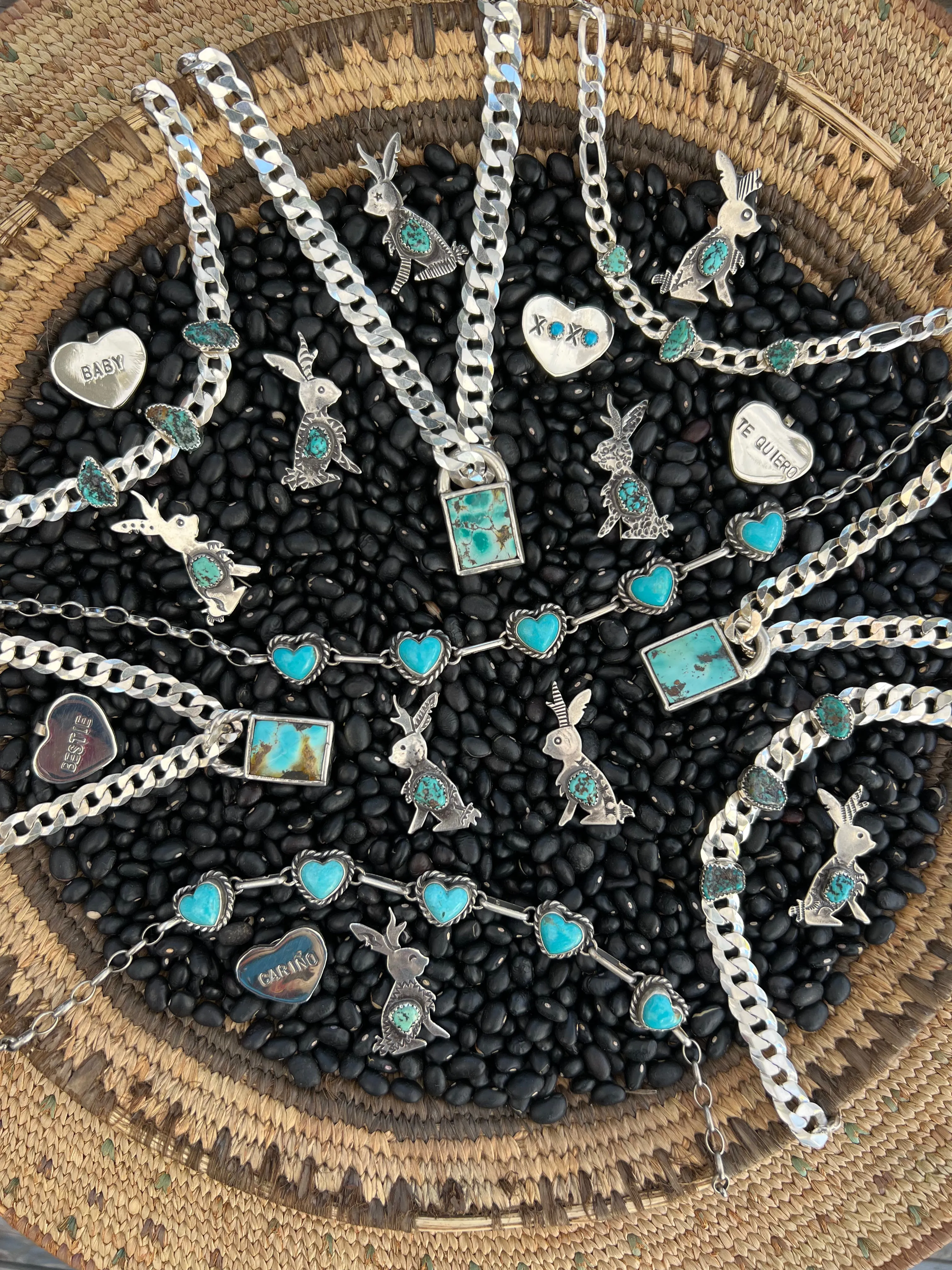 Curb Chain Turquoise Pad Lock