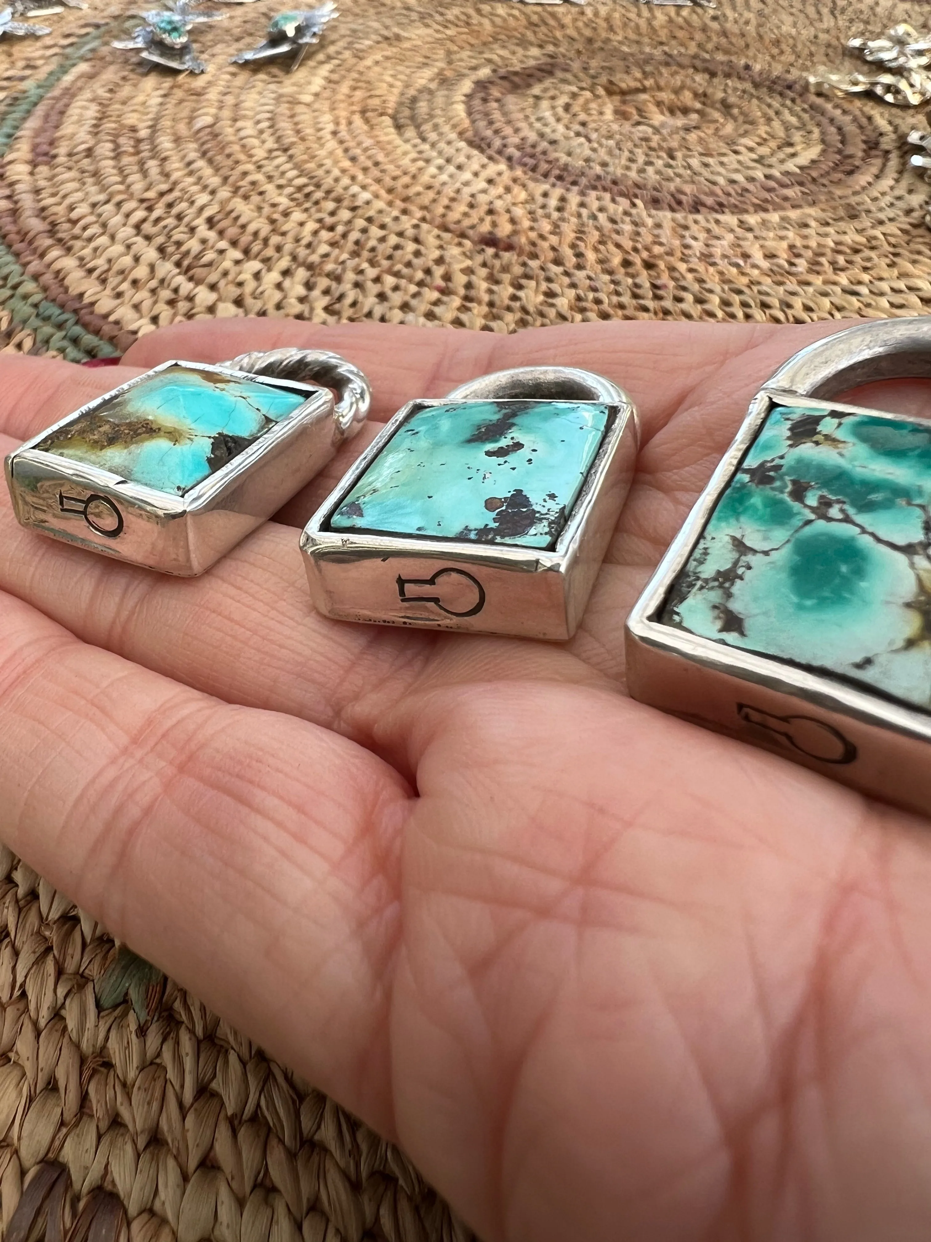 Curb Chain Turquoise Pad Lock
