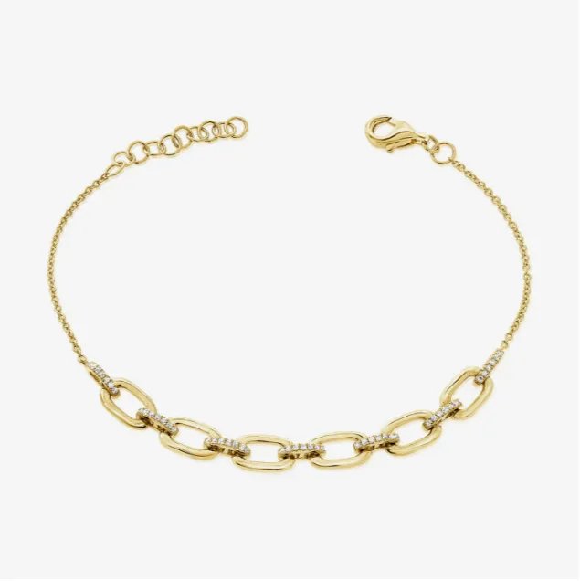 Diamond Rondell Oval Link Bracelet