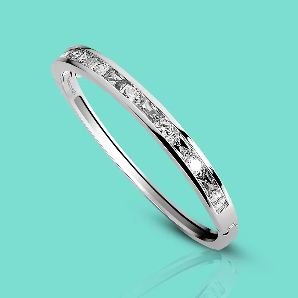 Elegant 925 Sterling Silver Zircon Charm Bracelet for Women