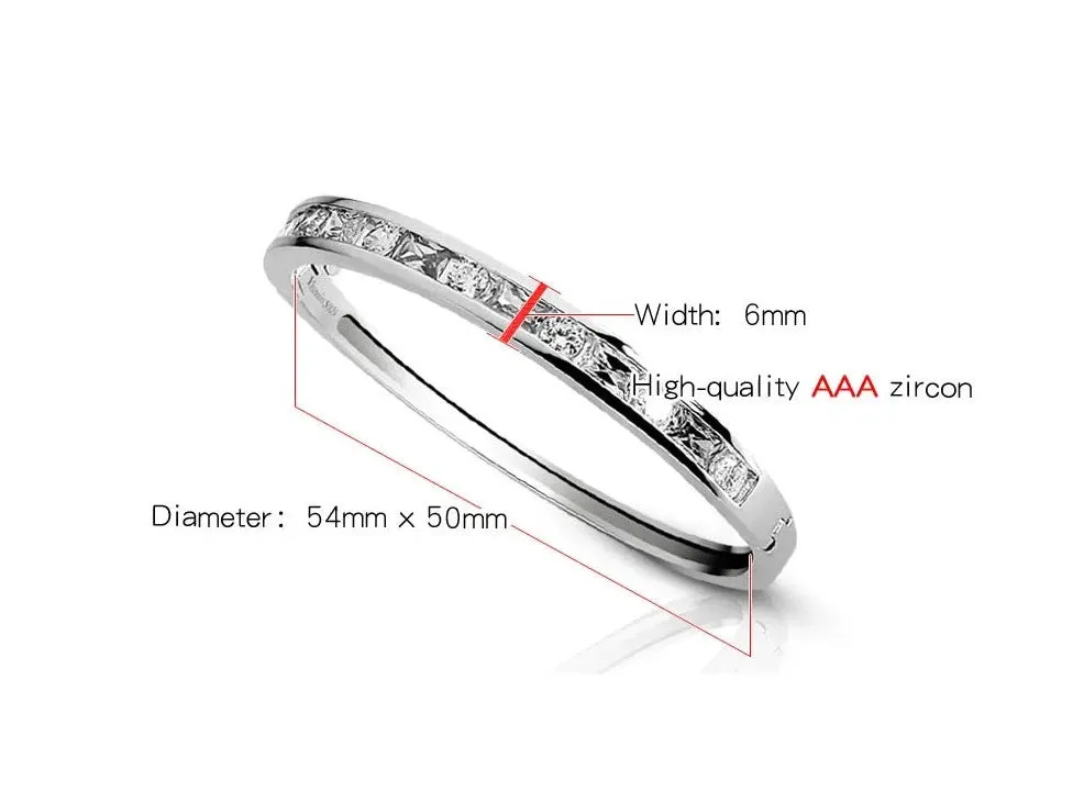 Elegant 925 Sterling Silver Zircon Charm Bracelet for Women