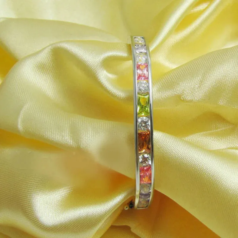 Elegant 925 Sterling Silver Zircon Charm Bracelet for Women