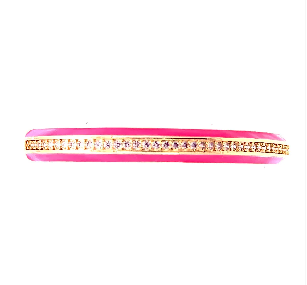 Enamel and CZ Cuff by Leela Grace