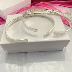 Engraved Sterling Silver Cuff