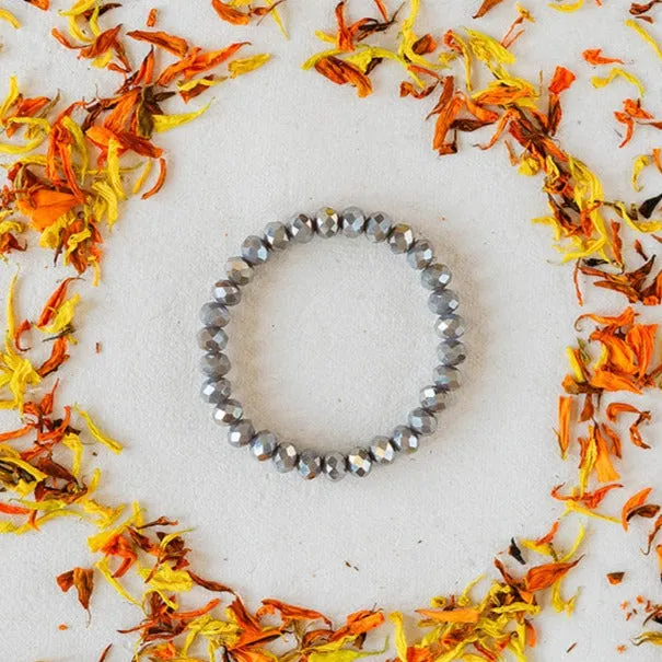 Faceted Glass Crystal Bangle
