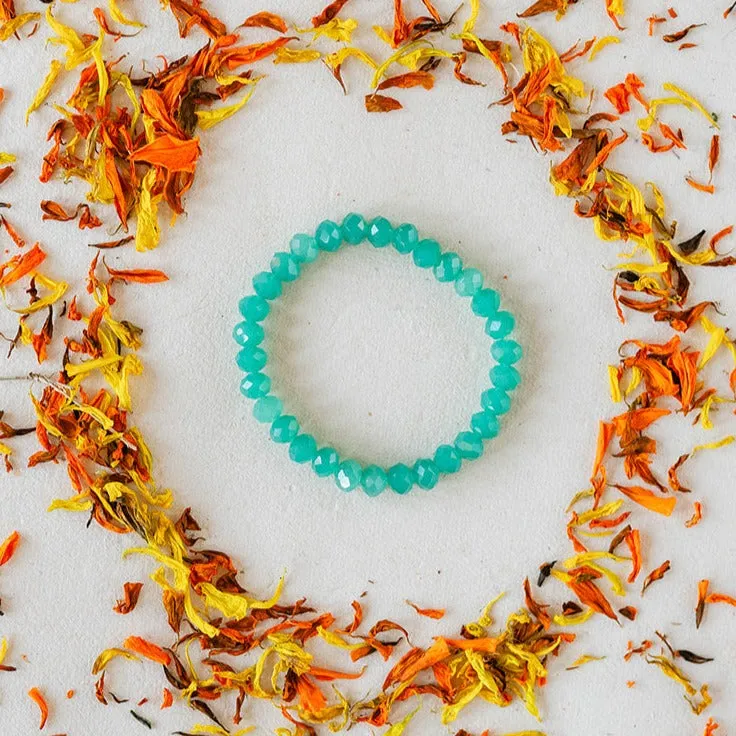 Faceted Glass Crystal Bangle