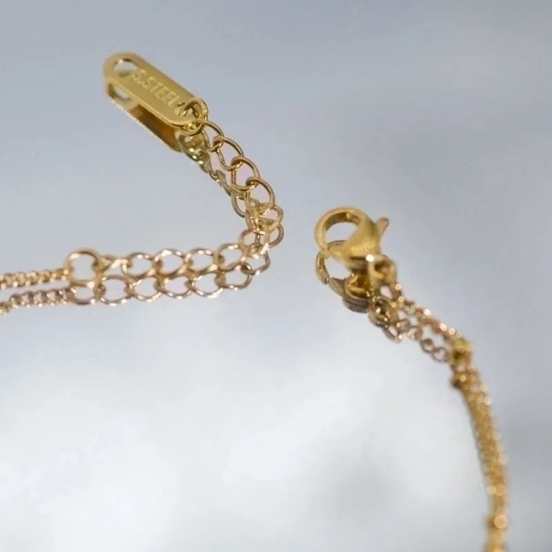 Fashion Simple Geometric Square Zircon Stainless Steel Bracelet