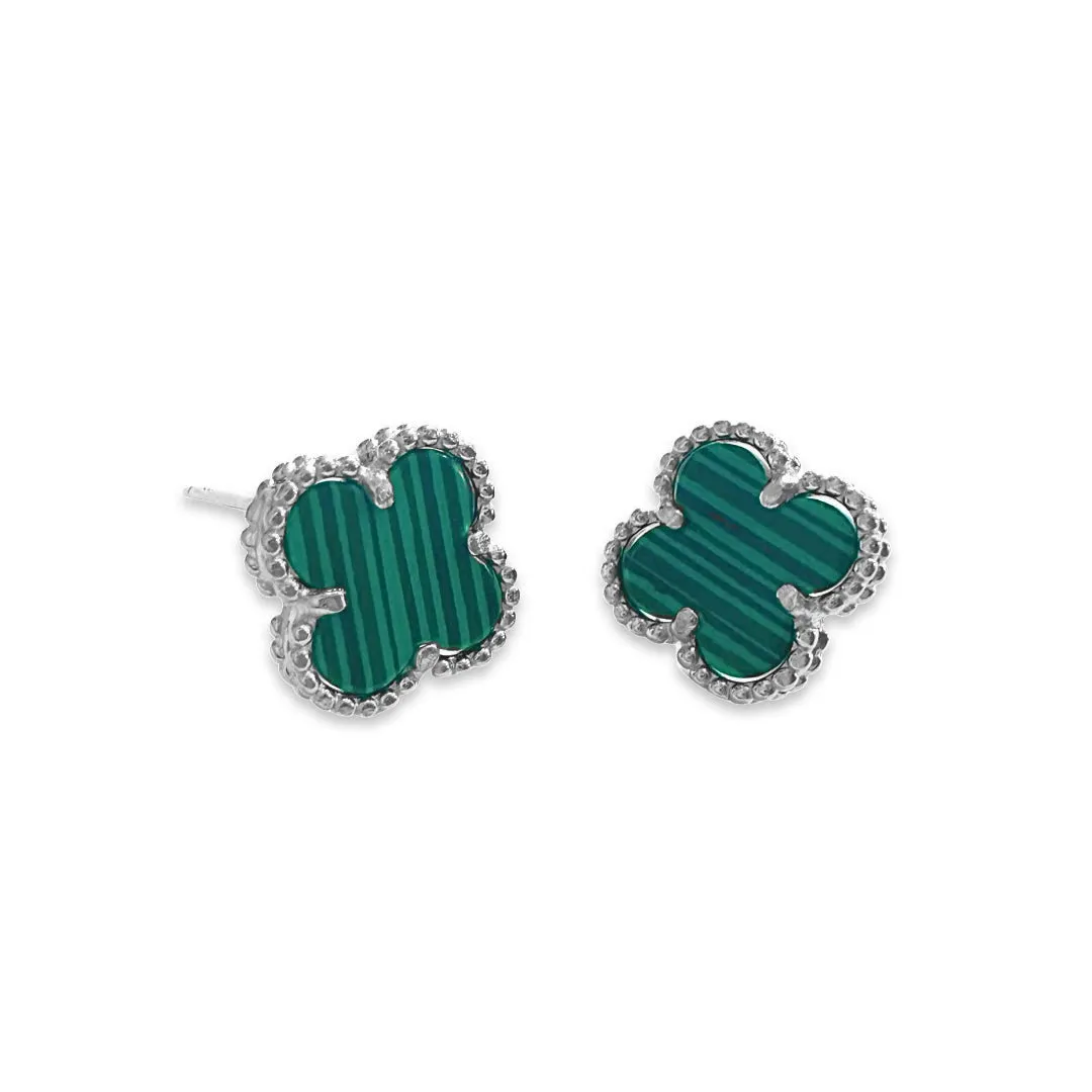 Flora Bezel Gemstone Studs