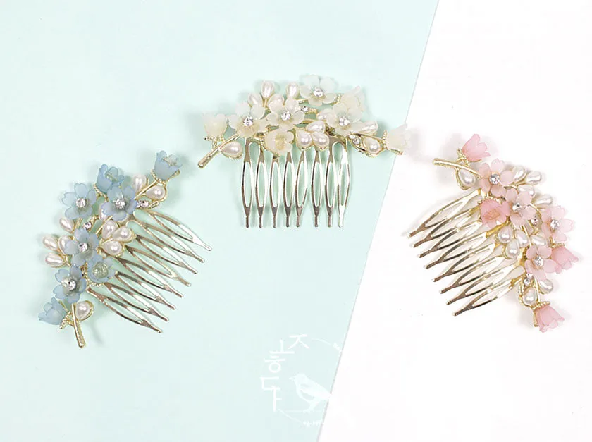 Flower Hairpin Brush Type (3 Colors)