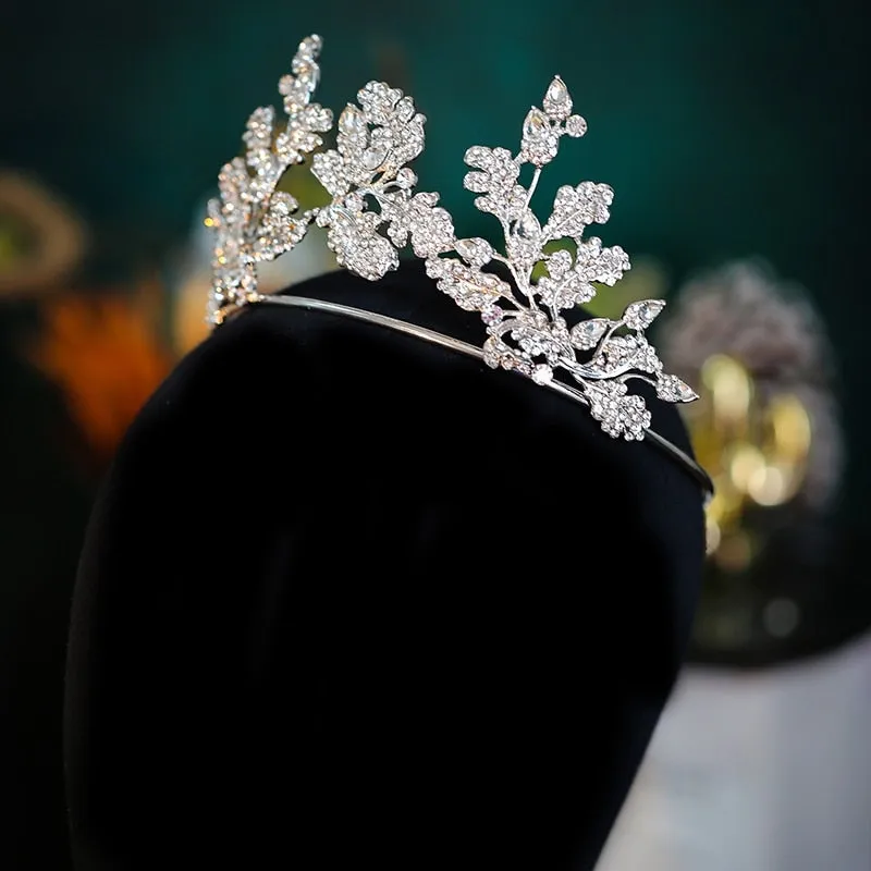 Flowering Delicate Silver Bloom Tiara