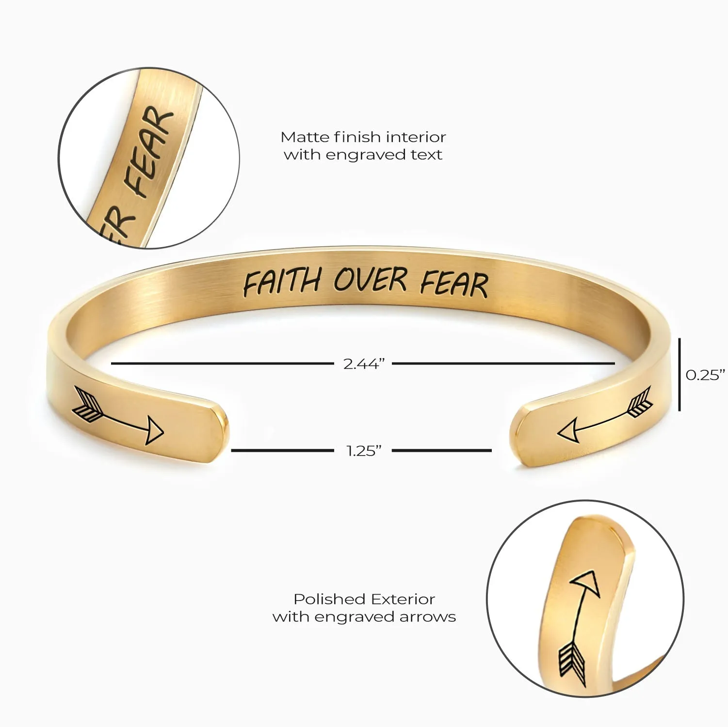 Free Gift - Faith Over Fear Cuff Bracelet
