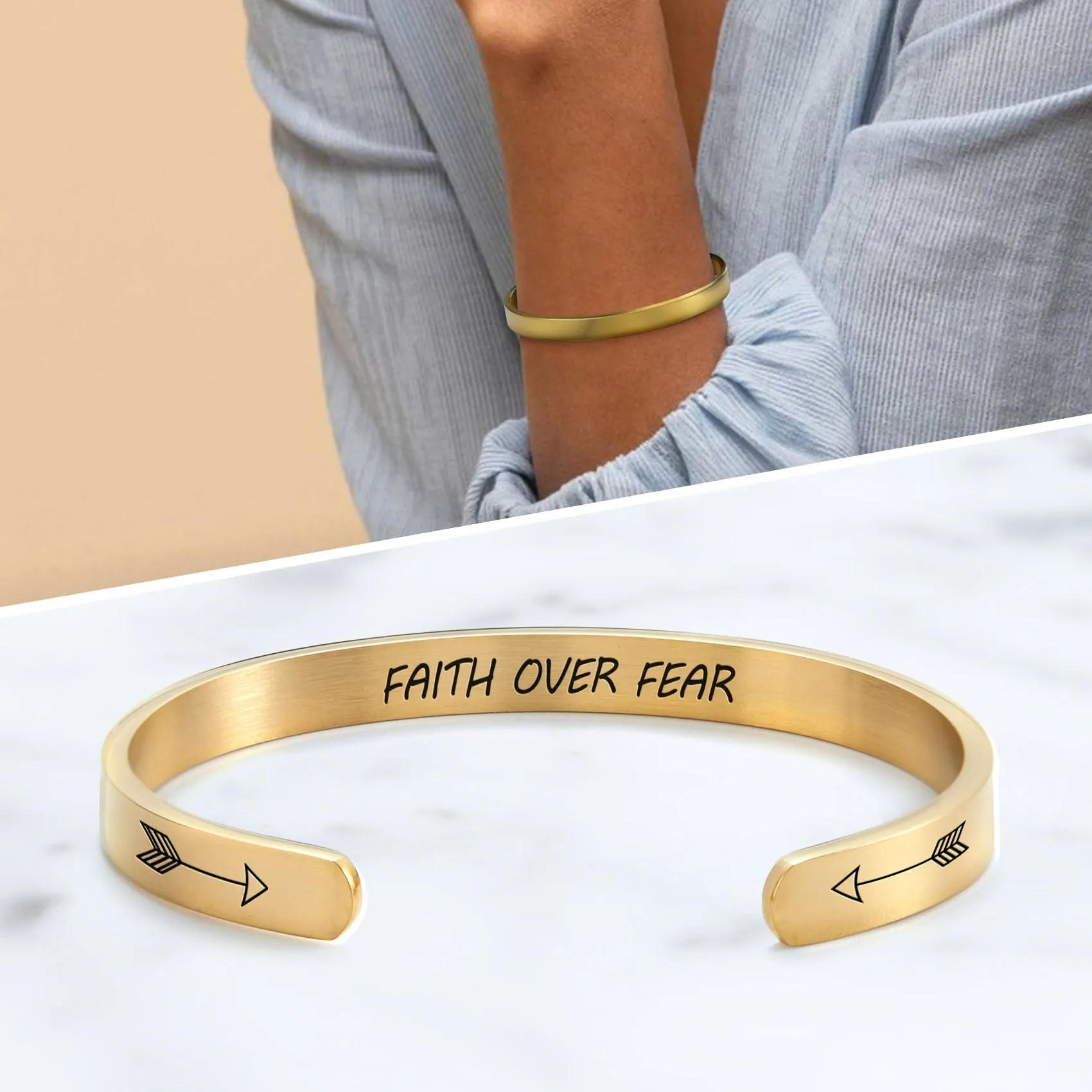 Free Gift - Faith Over Fear Cuff Bracelet