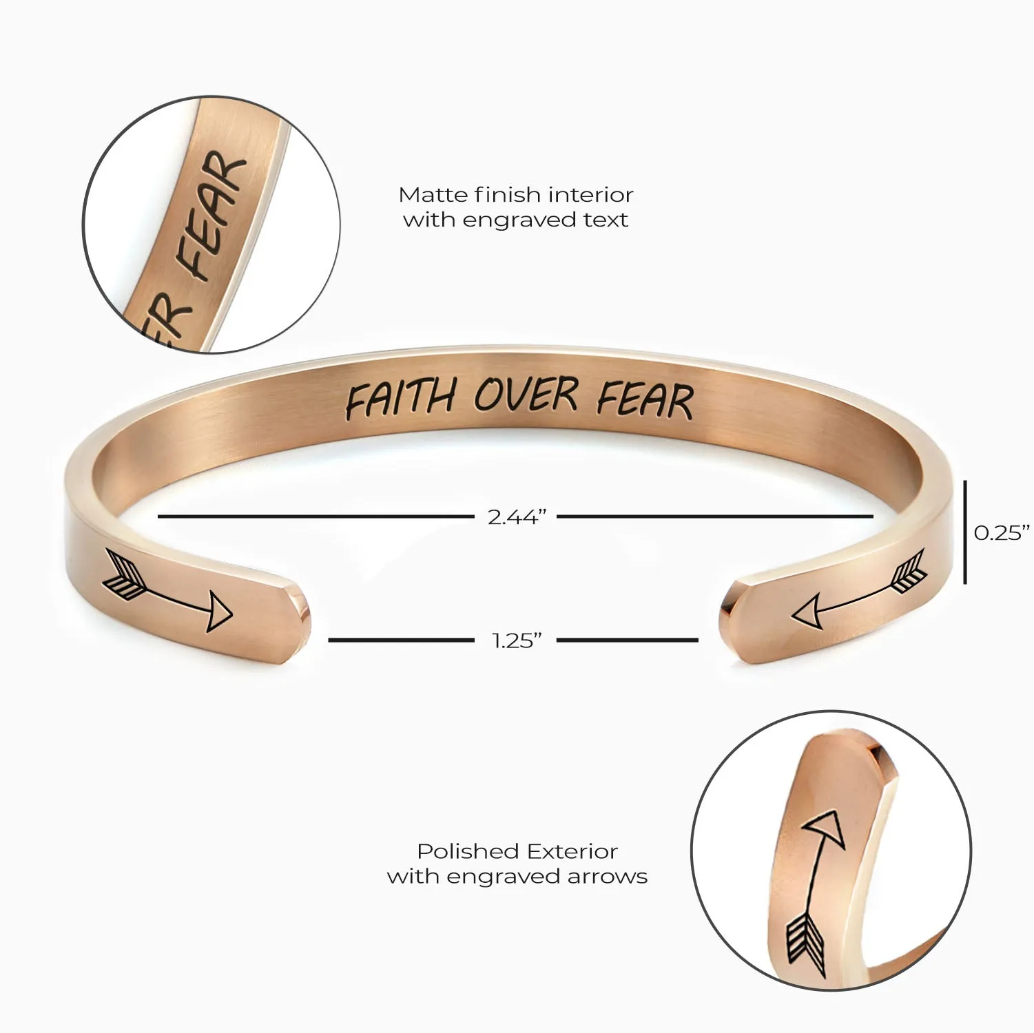 Free Gift - Faith Over Fear Cuff Bracelet