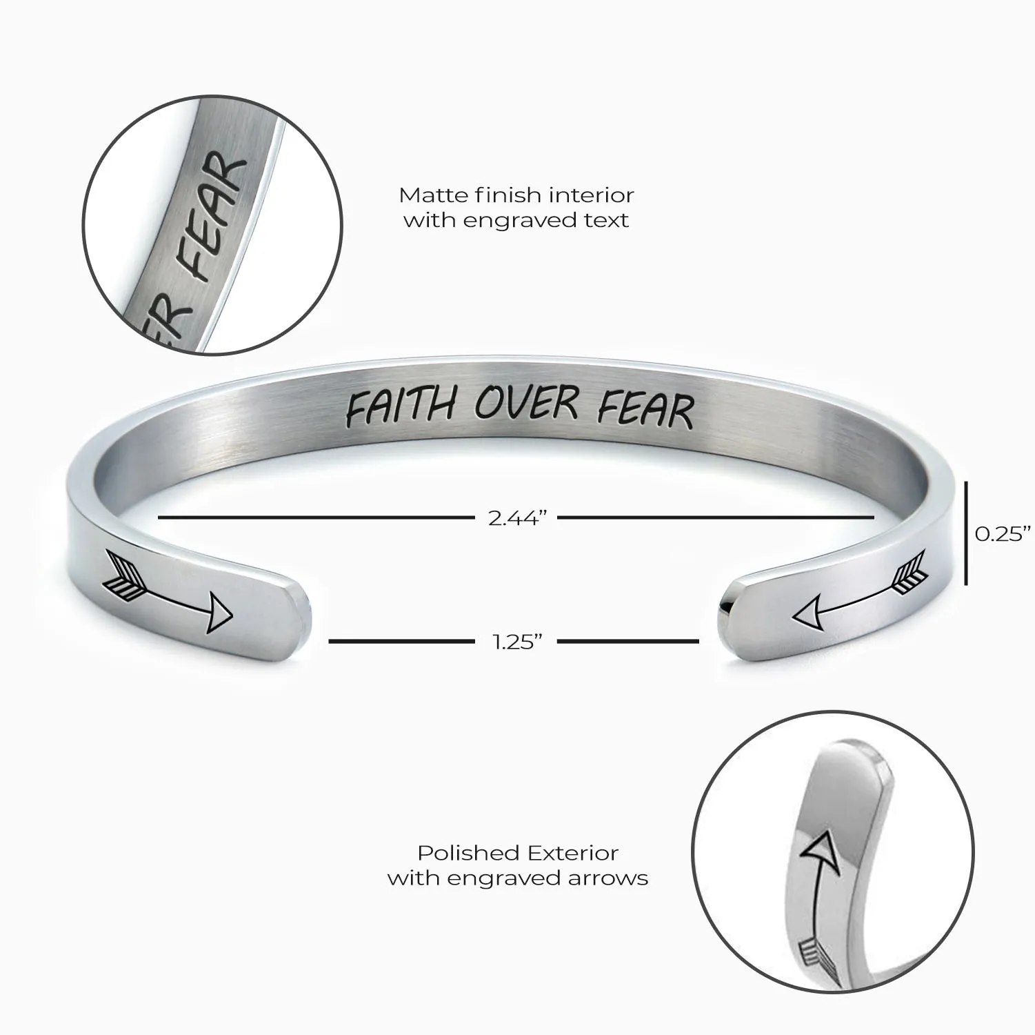 Free Gift - Faith Over Fear Cuff Bracelet