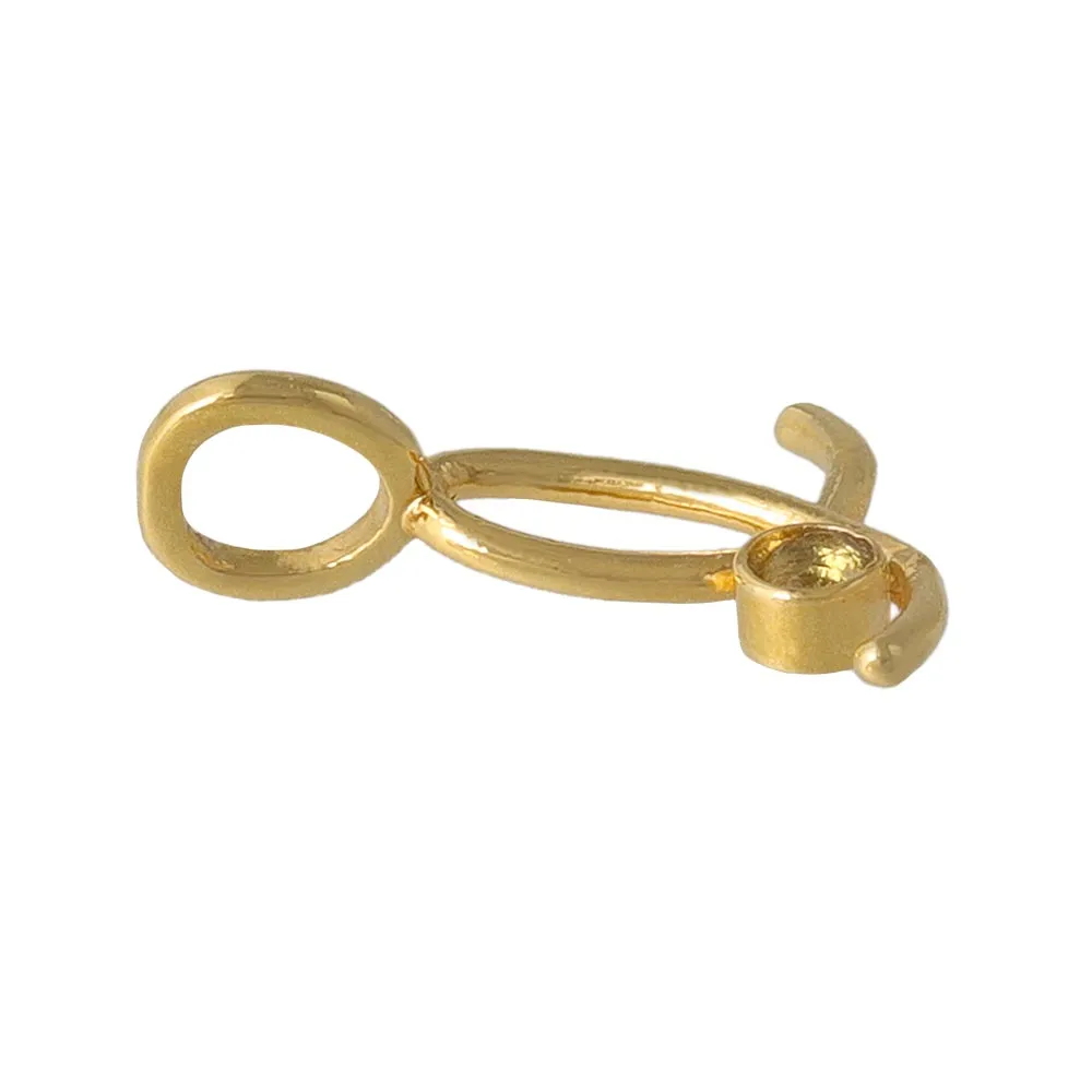 Gold Tone Loop Necklace Charm