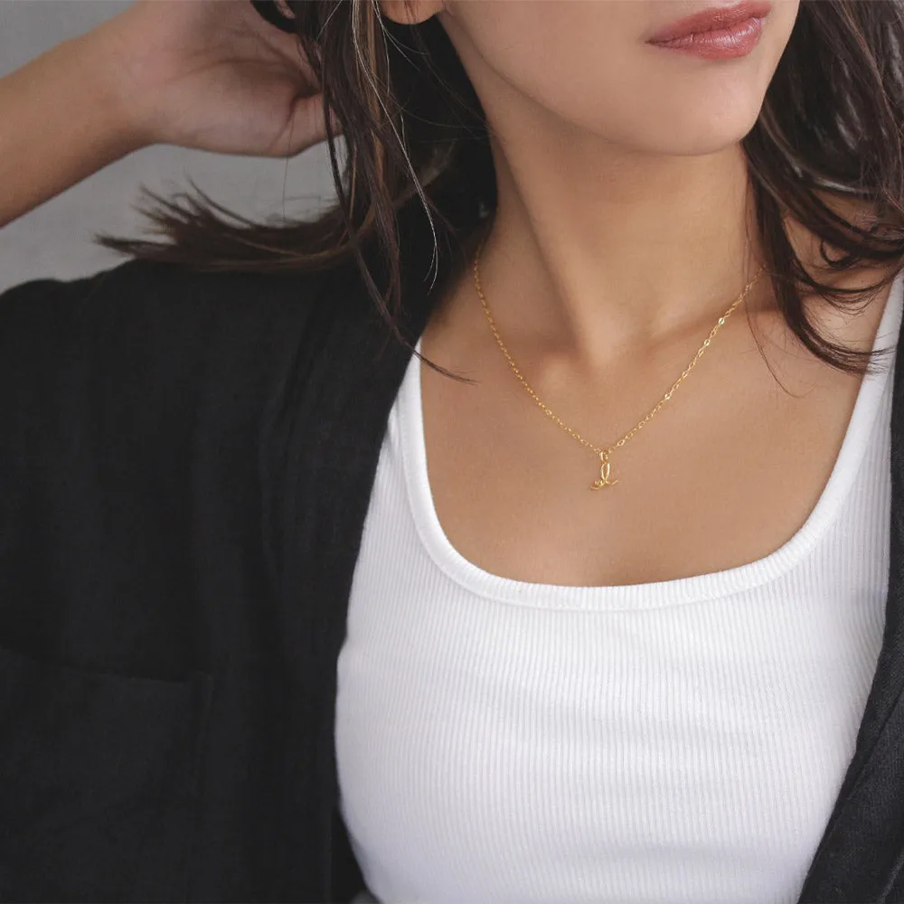Gold Tone Loop Necklace Charm