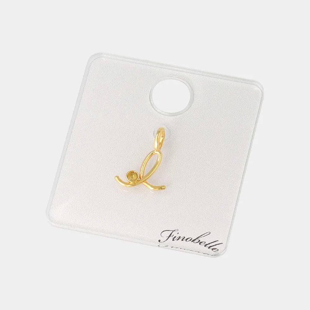 Gold Tone Loop Necklace Charm