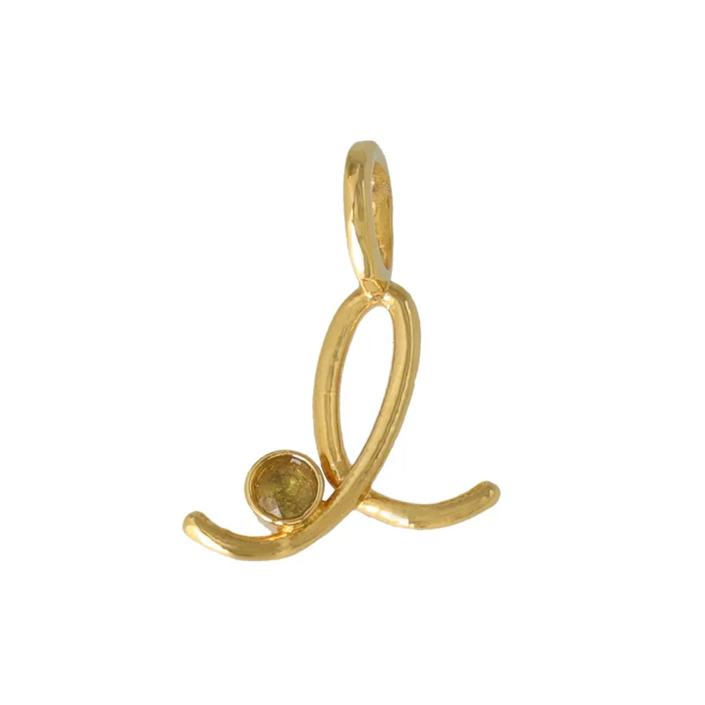 Gold Tone Loop Necklace Charm