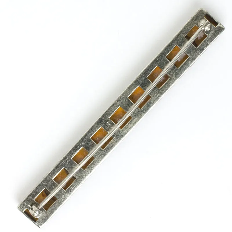 Golden Topaz & Sterling Art Deco Bar Pin