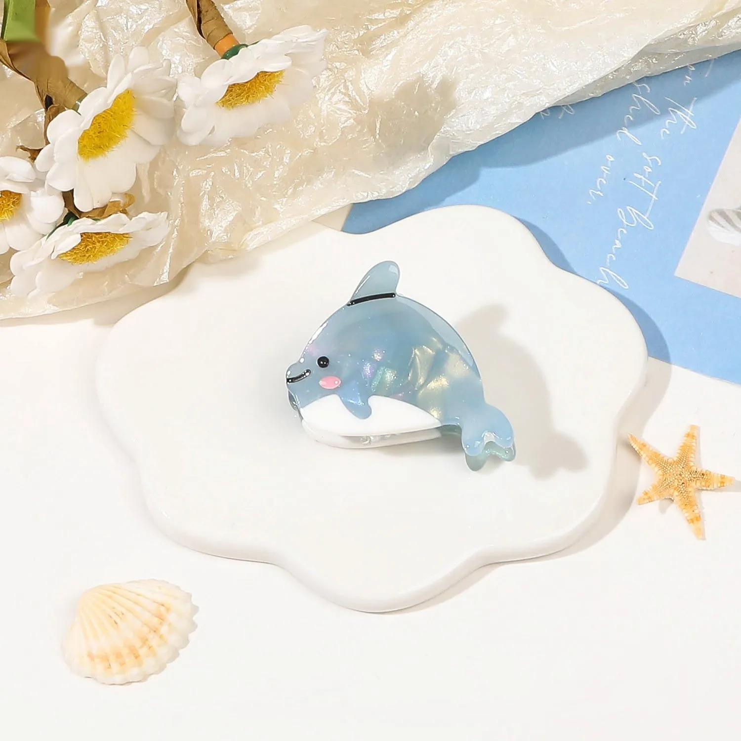 Handmade Acetic Acid Small Hair Clip Marine Life