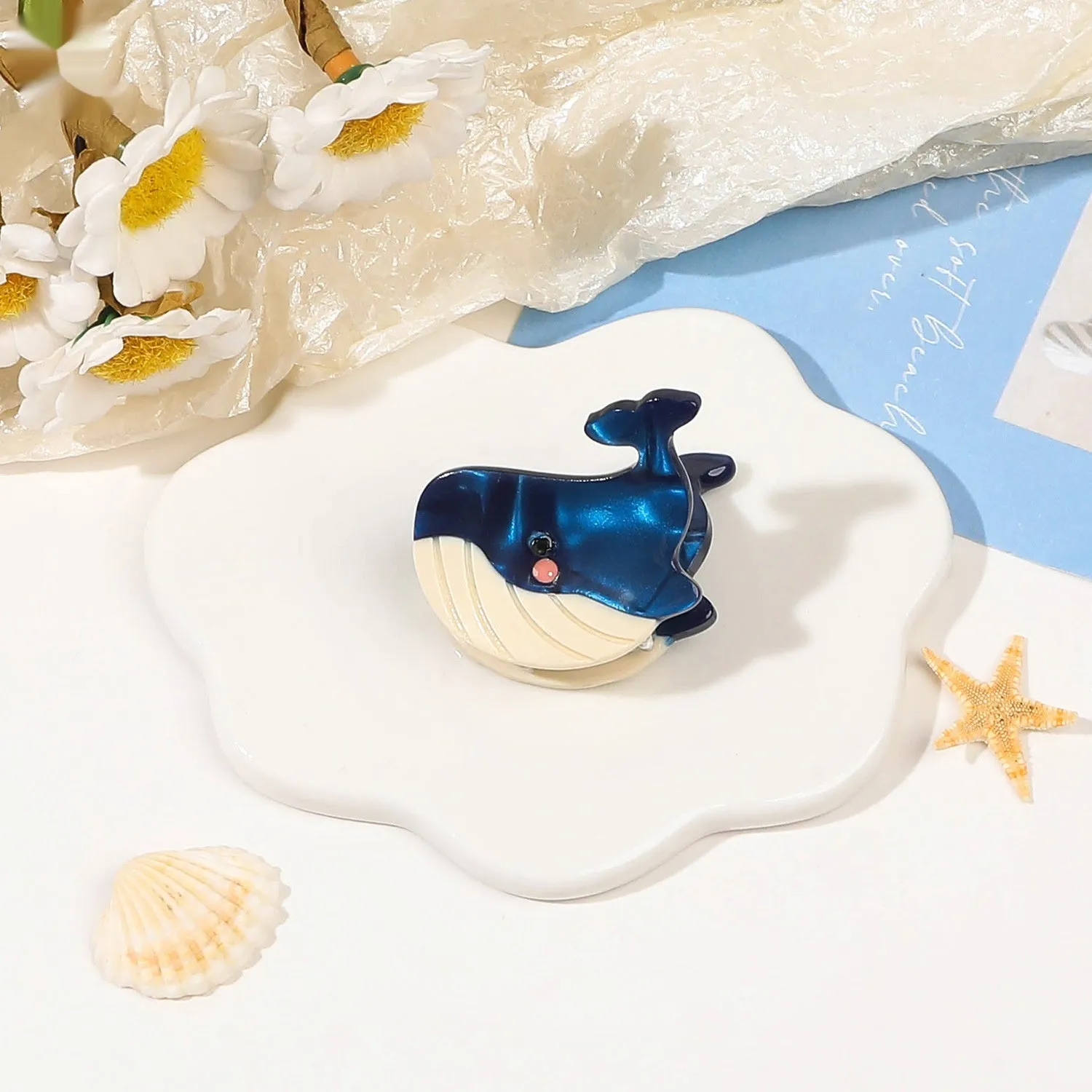 Handmade Acetic Acid Small Hair Clip Marine Life