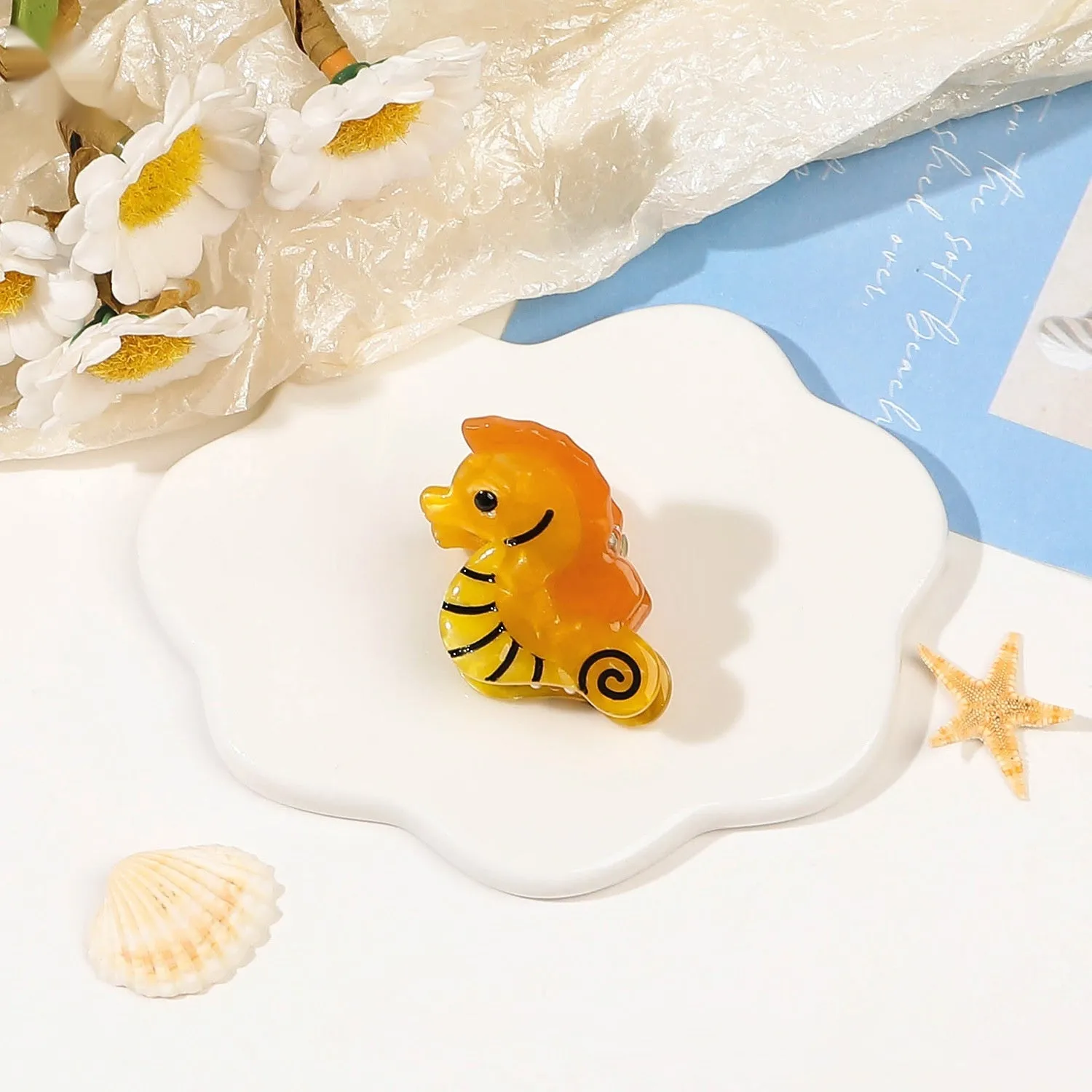 Handmade Acetic Acid Small Hair Clip Marine Life