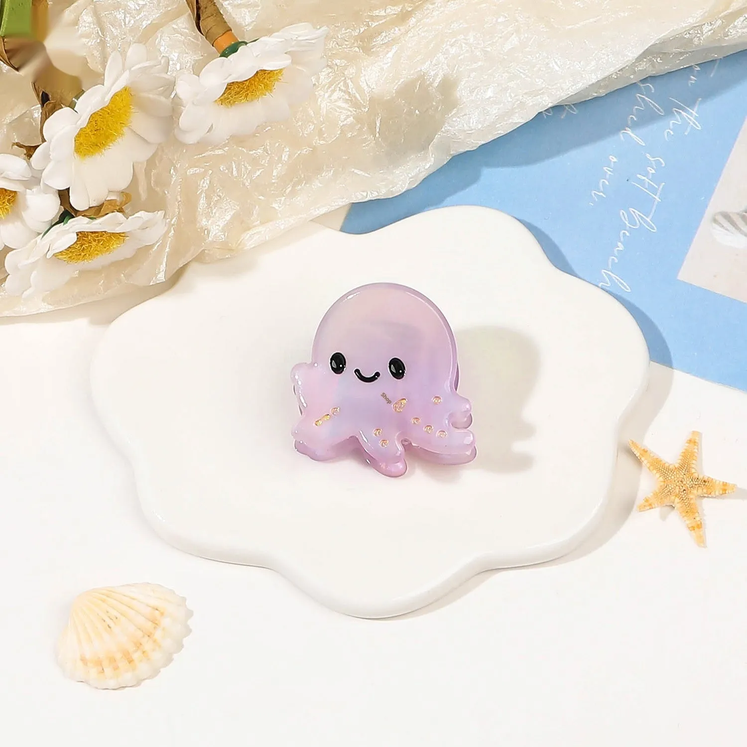 Handmade Acetic Acid Small Hair Clip Marine Life