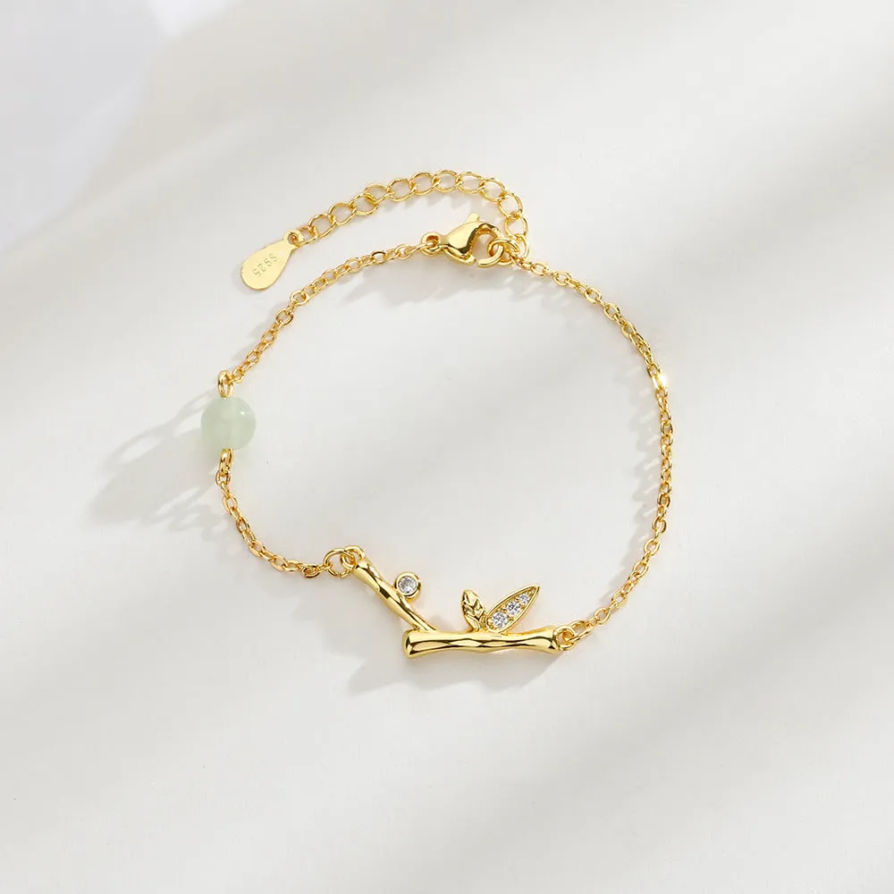 Hetian Jasper Bamboo Bracelet Transfer Diamond