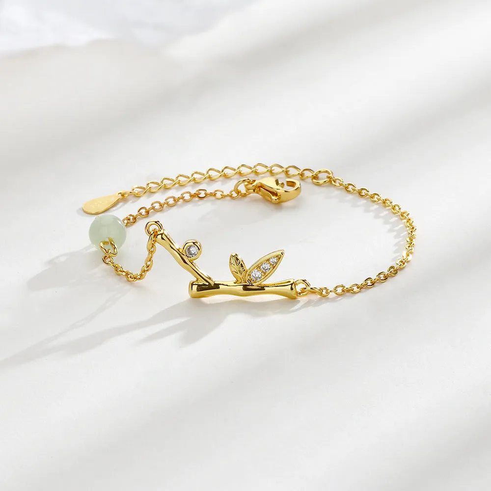 Hetian Jasper Bamboo Bracelet Transfer Diamond