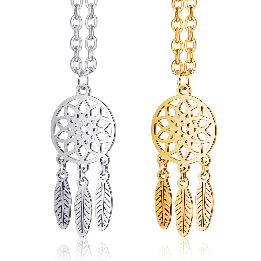 Indian Mandala Lotus Dream Catcher Necklace